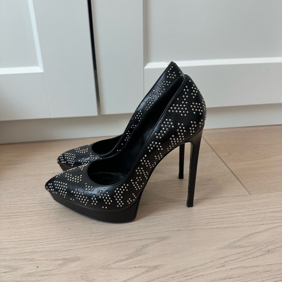 Saint Laurent Black Studded Heels - Picture 2 of 4